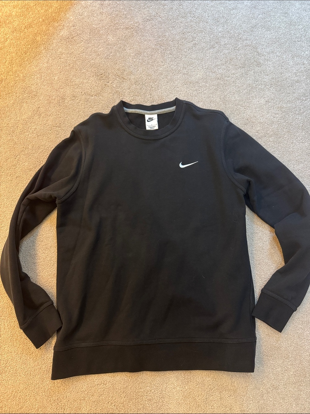 Nike Black Crewneck Sweatshirt with White Swoosh